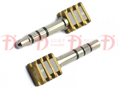 PCB插頭3.5mm四級(jí)4P組裝式鍍鎳黑膠插頭環(huán)保